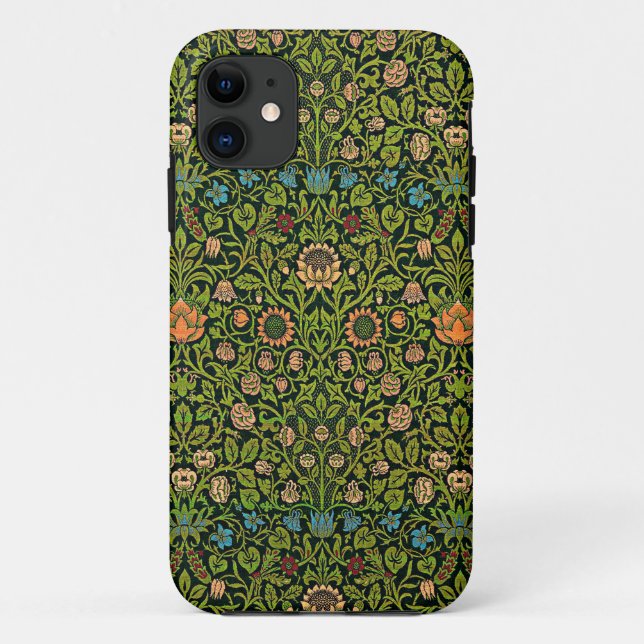 Funda De Case-Mate Para iPhone William Morris - Columbine, verde oscuro, Case-Mat (Reverso)