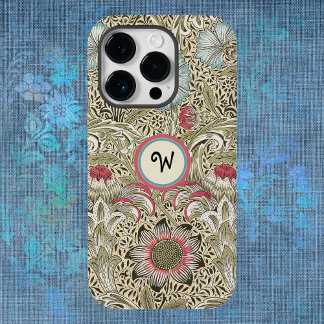 Funda Para iPhone 14 Pro De Case-Mate William Morris Corncockle Cream Rosa con inicial