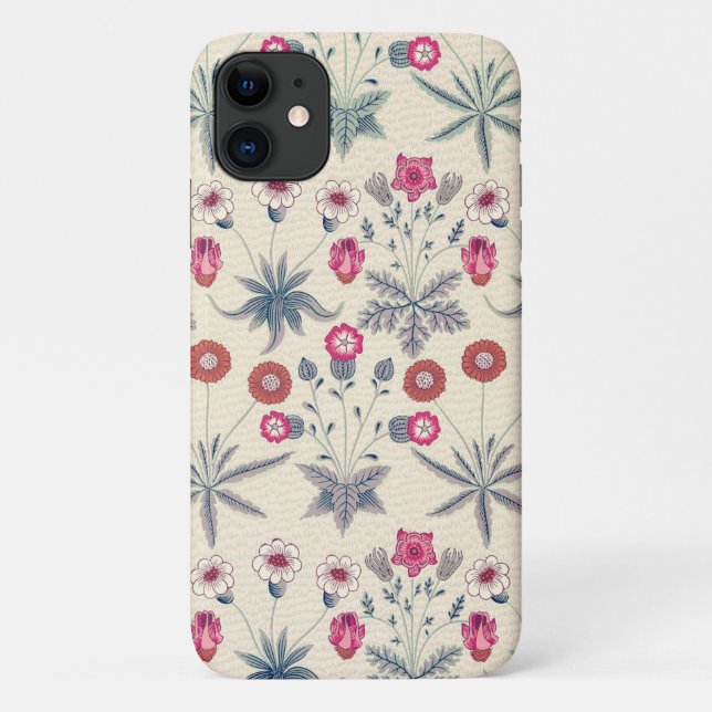 Funda De Case-Mate Para iPhone William Morris Daisy Patrón Floral Naranja Rojo (Reverso)