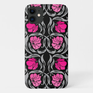Funda Para iPhone 11 William Morris Pimpernel, rosa y negro de Fuchsia