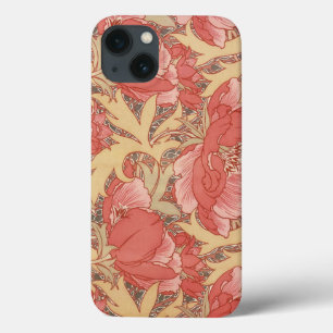 Funda Para iPhone 13 William Morris Poppies Patrón de Art Nouveau flora