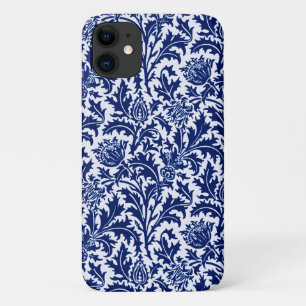 Funda Para iPhone 11 William Morris Thistle Damask, Cobalto Azul y Blan