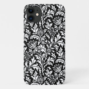 Funda Para iPhone 11 William Morris Thistle Damask, negro y blanco