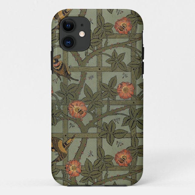 Funda De Case-Mate Para iPhone William Morris Trellis Wallpaper Art (Reverso)