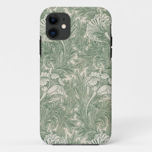 Funda Para iPhone 11 William Morris tulip fondo de pantalla verde texti