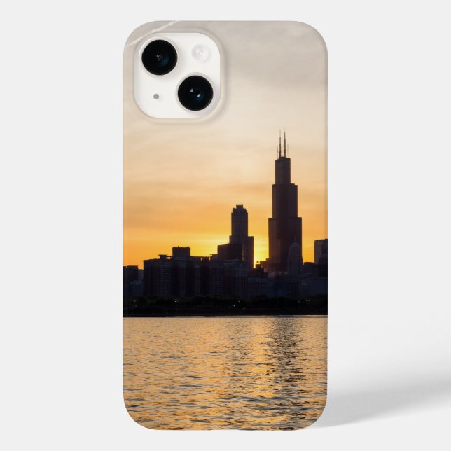 Funda De Case-Mate Para iPhone Willis Tower Sunset Silhouette (Reverso )