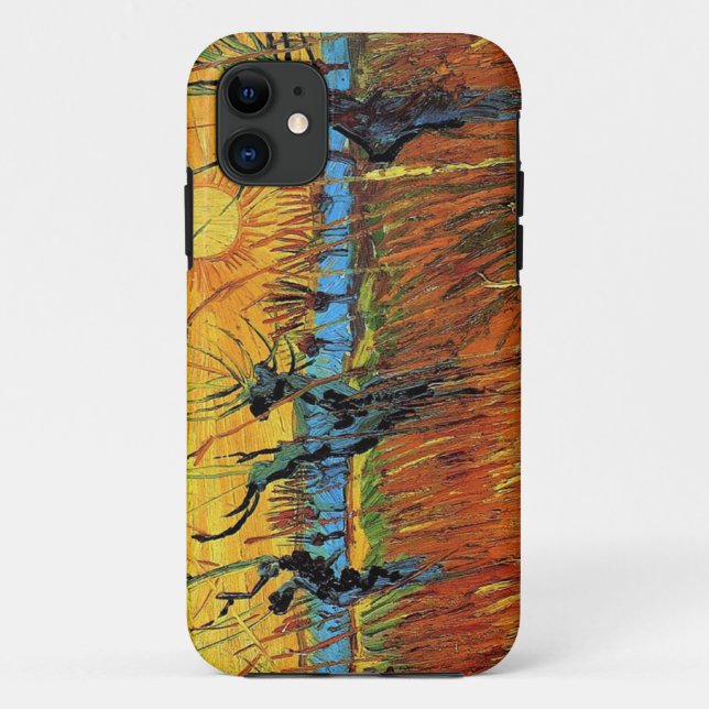 Funda De Case-Mate Para iPhone Willows at Sunset de Vincent van Gogh. (Reverso)