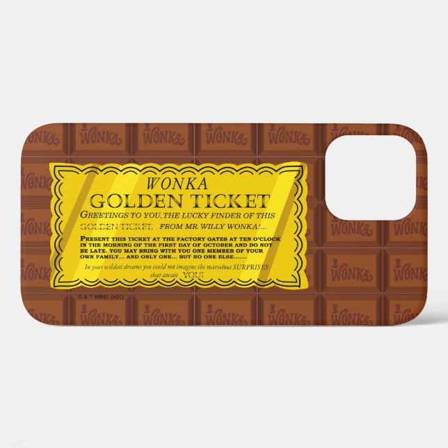 Funda De Case-Mate Para iPhone Willy Wonka Golden Ticket (Reverso (Horizontal))