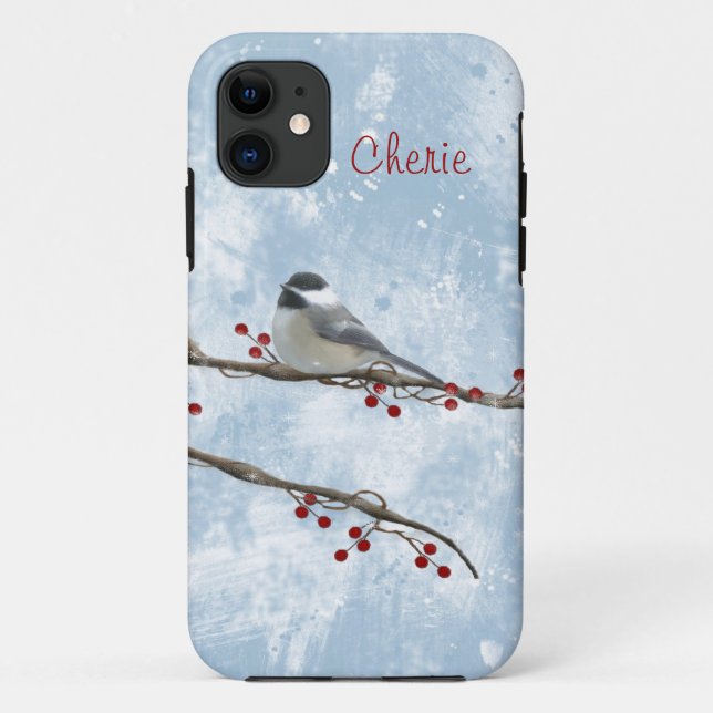 Funda De Case-Mate Para iPhone Winter Chickadee (Reverso)