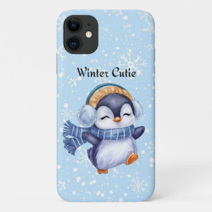 Funda Para iPhone 11 Winter Cutie   Fundita de teléfono de pingüino lin