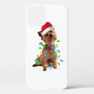 Funda Para iPhone 12 Winter Light Yorkie Xmas Color Light