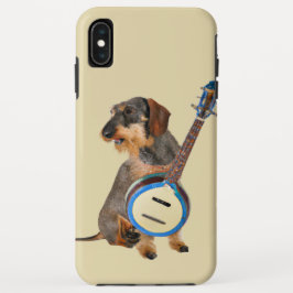 Funda Para iPhone XS Max Wirehair Dachshund jugando banjo