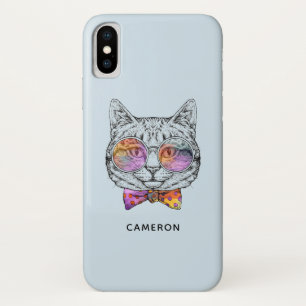 Funda Para iPhone X Wise Kitty Kat Añadir su nombre