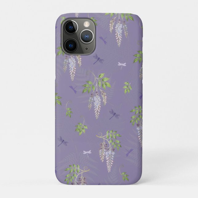 Funda De Case-Mate Para iPhone Wisteria, ferns, & Dragonflies (Reverso)
