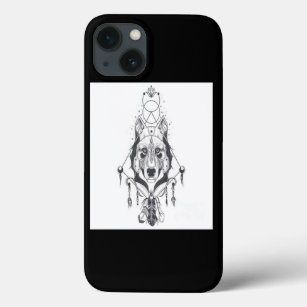 Funda Para iPhone 13 Wolf Dreamcatcher Tattoo Art