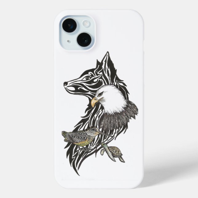 Funda De Case-Mate Para iPhone Wolf, Eagle, Turtle, Woodcock, Animal Guías (Reverso )