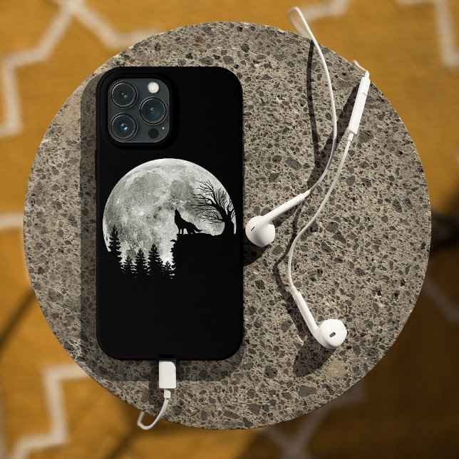 Funda De Case-Mate Para iPhone Wolf Howl On Mountain Halloween Moon (Subido por el creador)