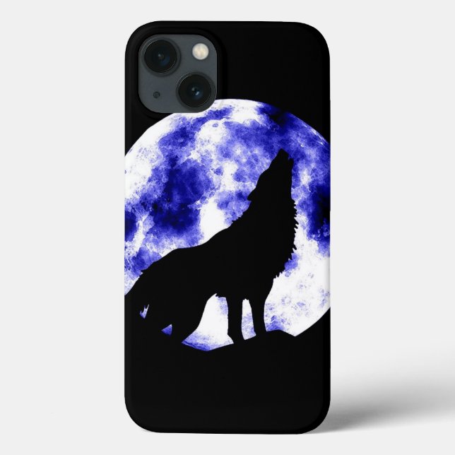 Funda De Case-Mate Para iPhone Wolf Howling en la Luna (Reverso)