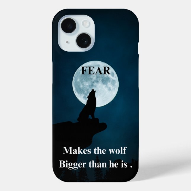 Funda De Case-Mate Para iPhone WOLF - Inspiradora cita sobre el miedo (Reverso )