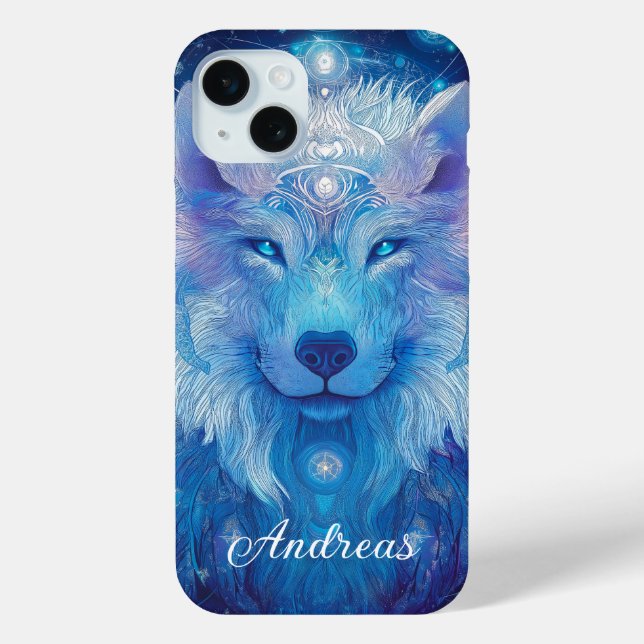 Funda De Case-Mate Para iPhone Wolf Magie Blau (Reverso )
