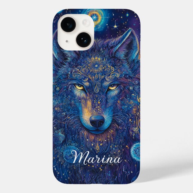 Funda De Case-Mate Para iPhone Wolf Mandala  (Reverso )