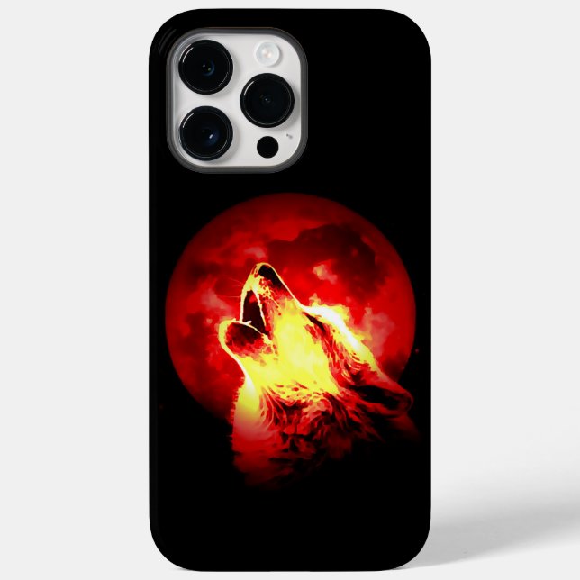Funda De Case-Mate Para iPhone Wolf, Moon & Red Sky (Reverso )