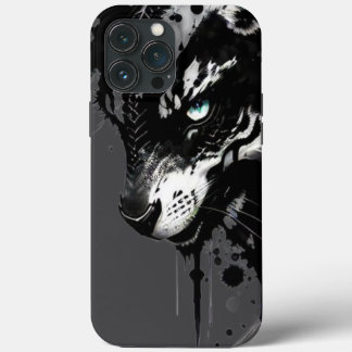 Funda Para iPhone 13 Pro Max Wolf-themed phone case A fierce black and white de