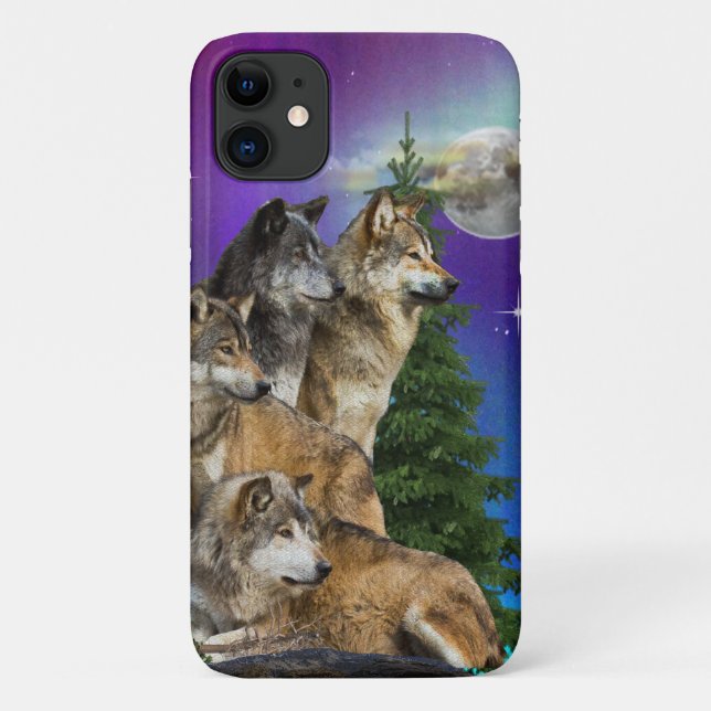 Funda De Case-Mate Para iPhone Wolf y Moon (Reverso)