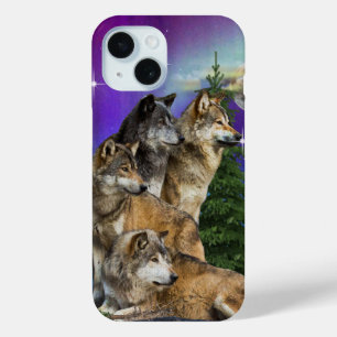 Funda Para iPhone 15 Wolf y Moon