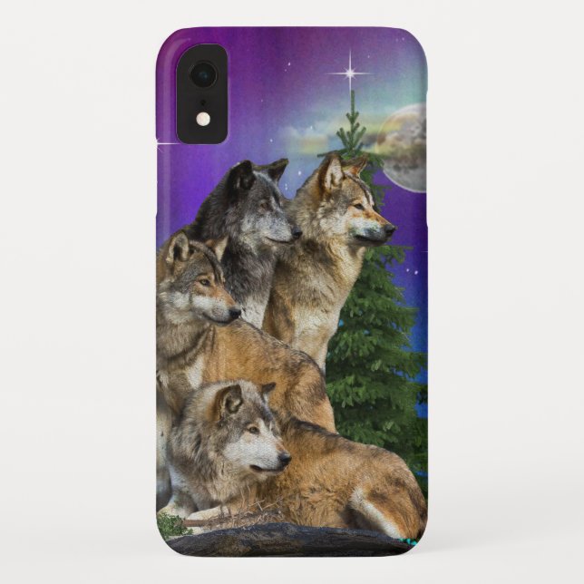 Funda De Case-Mate Para iPhone Wolf y Moon (Reverso)