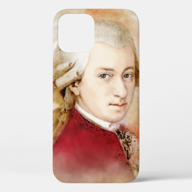 Funda De Case-Mate Para iPhone Wolfgang Amadeus Mozart im Aquarell Stil Funda-Mat (Reverso )