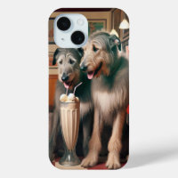 Wolfhounds irlandés en retro diner