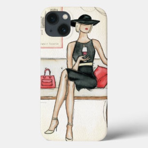 Funda Para iPhone 13 Woman Drinking Red Wine