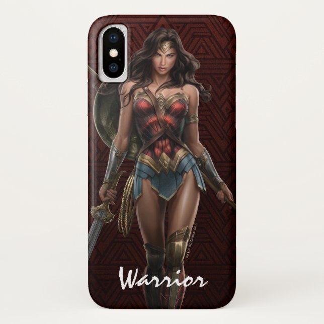 Funda De Case-Mate Para iPhone Wonder Woman Battle Ready Comic Art (Reverso)