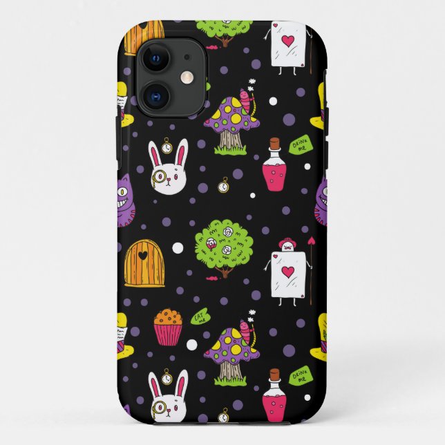 Funda De Case-Mate Para iPhone Wonderland negro (Reverso)