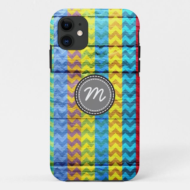 Funda De Case-Mate Para iPhone Wood aztec chevron zig patrón zag (Reverso)