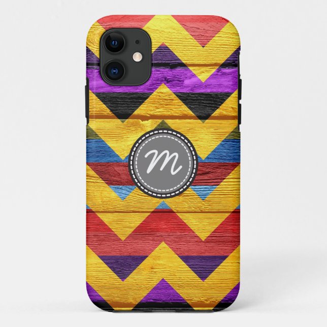 Funda De Case-Mate Para iPhone Wood aztec chevron zig patrón zag #9 (Reverso)
