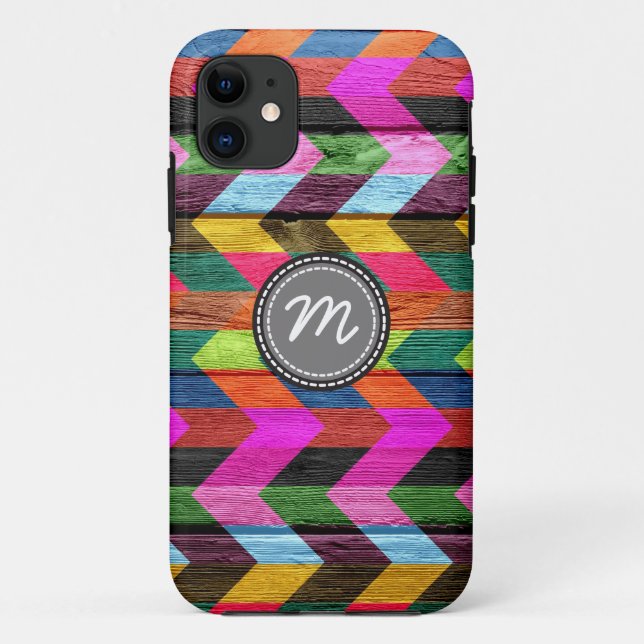 Funda De Case-Mate Para iPhone Wood aztec chevron zigzag patrón #4 (Reverso)