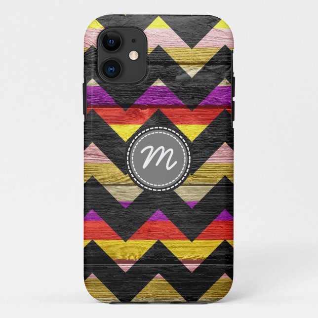 Funda De Case-Mate Para iPhone Wood aztec chevron zigzag patrón #7 (Reverso)