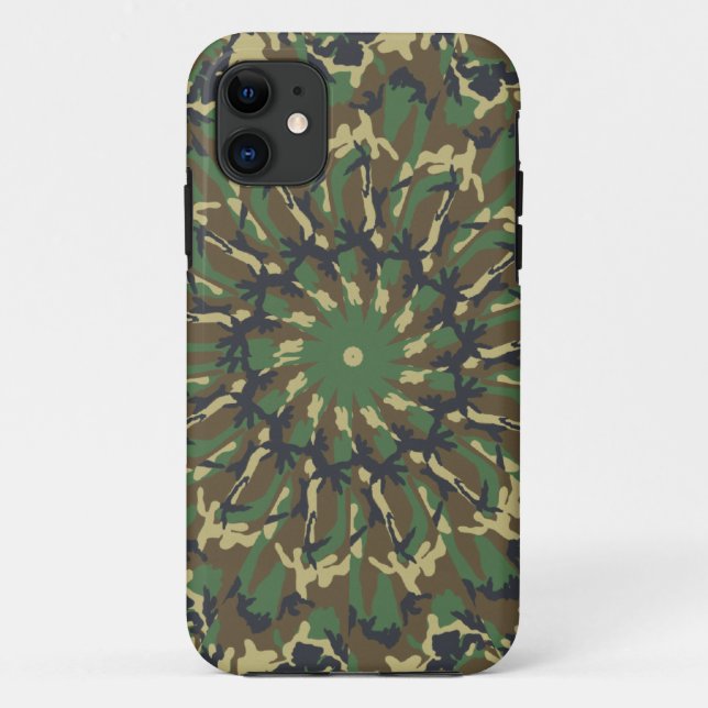 Funda De Case-Mate Para iPhone Woodland Camo kaleidoscope (Reverso)