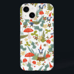 Funda Para iPhone 14 De Case-Mate Woodland Gnomes<br><div class="desc">Espectacular estampado de bosques verdes y rojos,  diseñado por Shelby Allison,  con pequeños personajes gnomos,  hongos,  flores y follaje.</div>