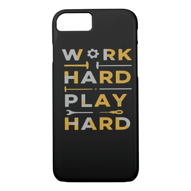 Funda De Case-Mate Para iPhone Work Hard Play Hard Tools Edition Essential (Reverso)
