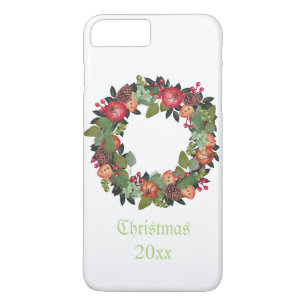 Funda Para iPhone 8 Plus/7 Plus Wreath, diseño de vacaciones para Navidades tradic
