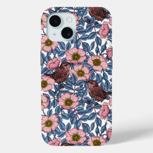 Funda Para iPhone 15 Wrens en los rosas