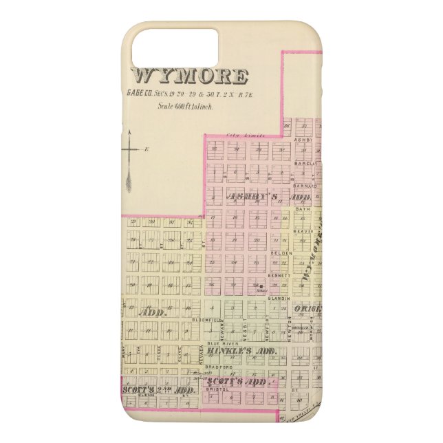 Funda De Case-Mate Para iPhone Wymore y Filley, Nebraska (Reverso)