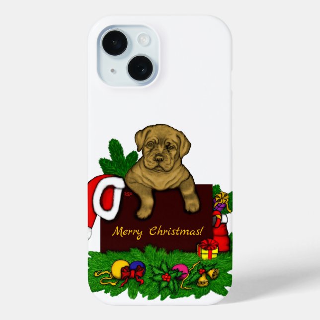 Funda De Case-Mate Para iPhone XMas Puppy (Reverso )