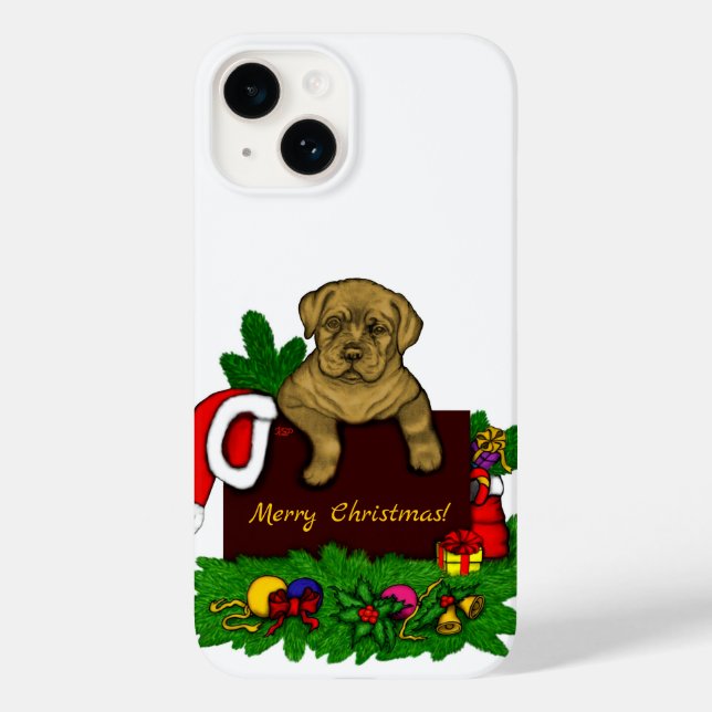 Funda De Case-Mate Para iPhone XMas Puppy (Reverso )