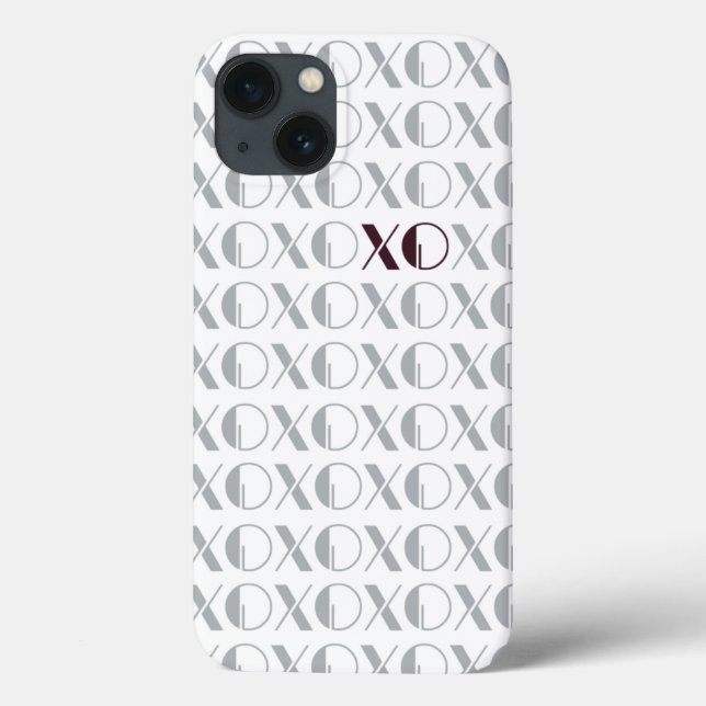 Funda De Case-Mate Para iPhone XOXO gris y rojo (Reverso)
