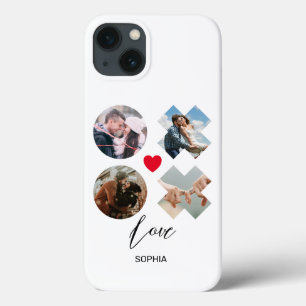Funda Para iPhone 13 Xoxo moderno Foto amor besa corazón personalizado