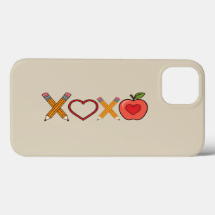 Funda Para iPhone 13 XOXO Profesor Lápiz y manzana del Día de San Valen